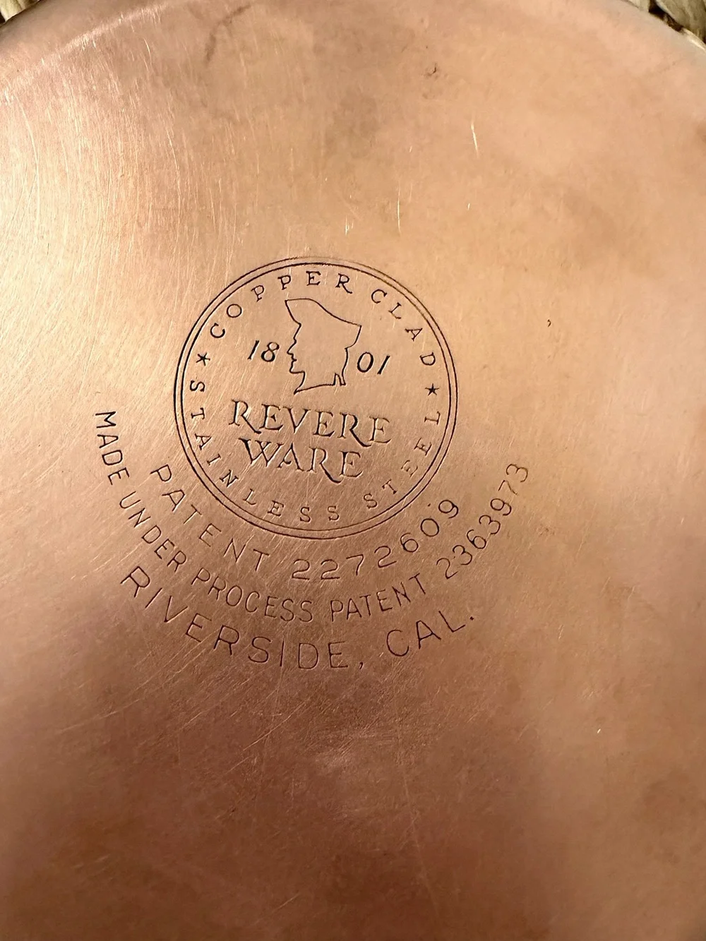 Vintage Revere Ware 3 Quart Saucepan Copper Clad Stainless Steel Riverside CA